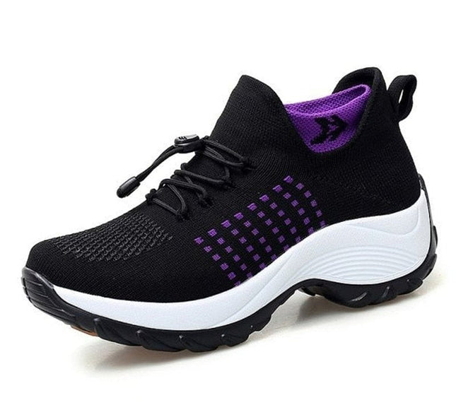 Ortho Stretch Cushion Shoes - Black Purple