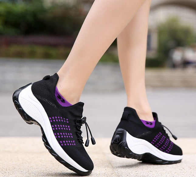 Ortho Stretch Cushion Shoes - Black Purple