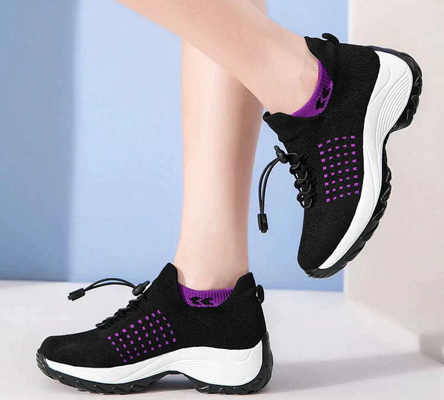 Ortho Stretch Cushion Shoes - Black Purple