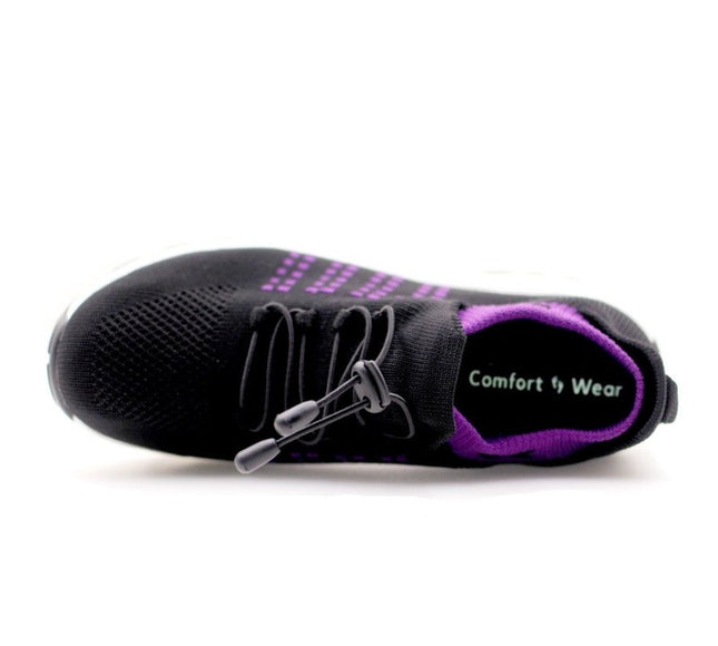 Ortho Stretch Cushion Shoes - Black Purple