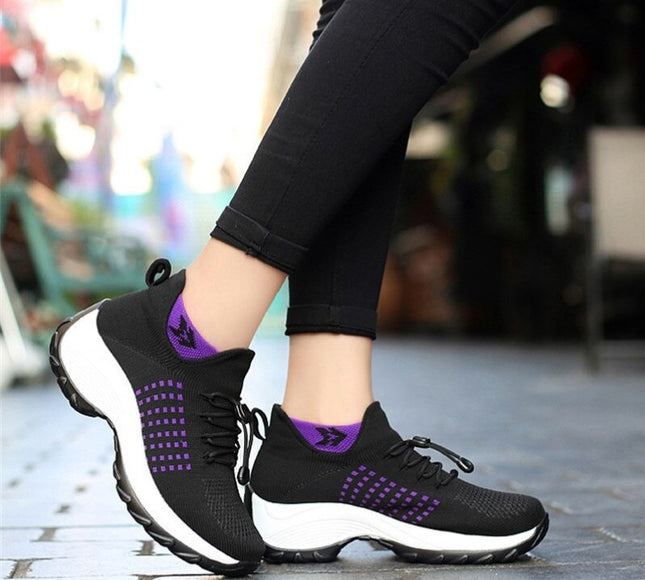 Ortho Stretch Cushion Shoes - Black Purple