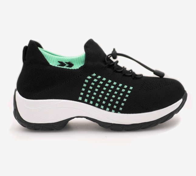 Ortho Stretch Cushion Shoes - Black Sky Blue