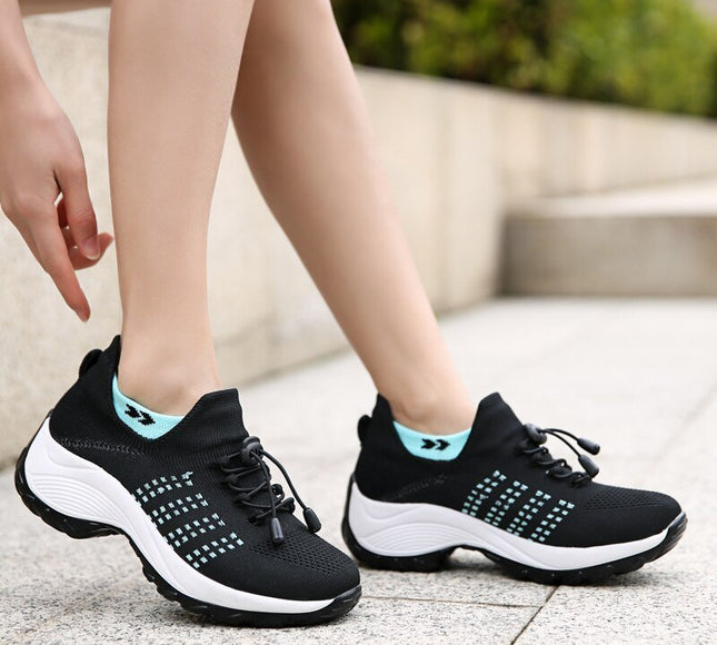 Ortho Stretch Cushion Shoes - Black Sky Blue