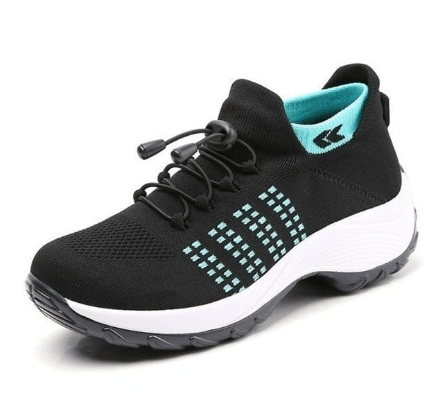 Ortho Stretch Cushion Shoes - Black Sky Blue