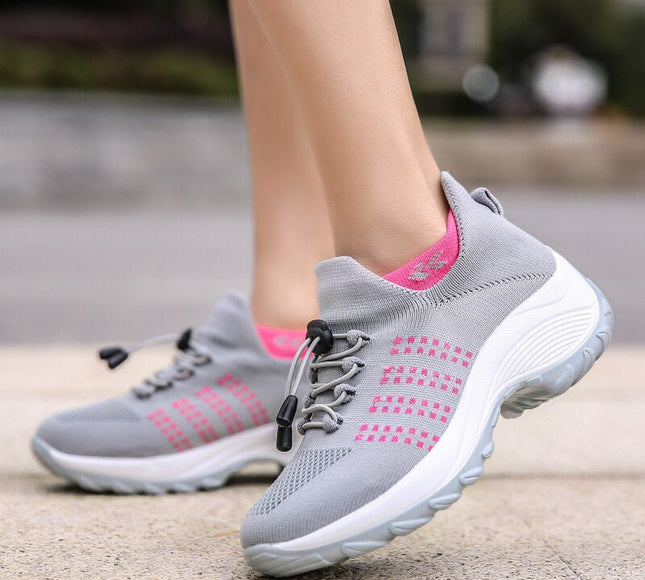 Ortho Stretch Cushion Shoes - Gray Pink