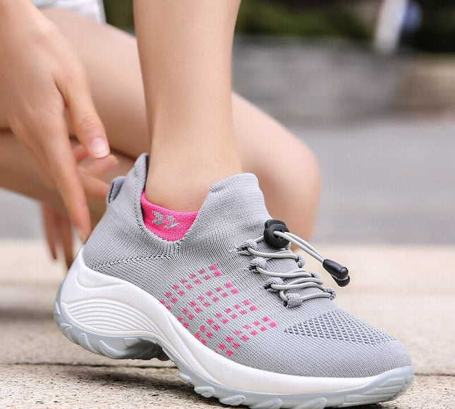 Ortho Stretch Cushion Shoes - Gray Pink