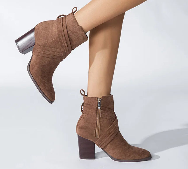 Calantha™ - Side Zipper Ankle Boots